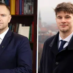 Karol Nawrocki z synem. Młodszy syn Karola Nawrockiego ma ok. 20 lat.