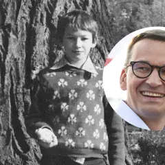 Mateusz Morawiecki jako dziecko i jako dorosły mężczyzna.