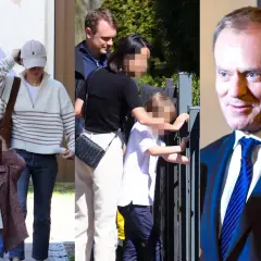 Trzy panele: rodzina z dziećmi na zewnątrz, mężczyzna w garniturze.