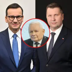 Jarosław Kaczyński w centrum, otoczony przez Mateusza Morawieckiego i Mariusza Błaszczaka. Czy to symbol sekrety frakcji "Maślarzy" i "Harcerzy" wewnątrz struktur partii PiS?