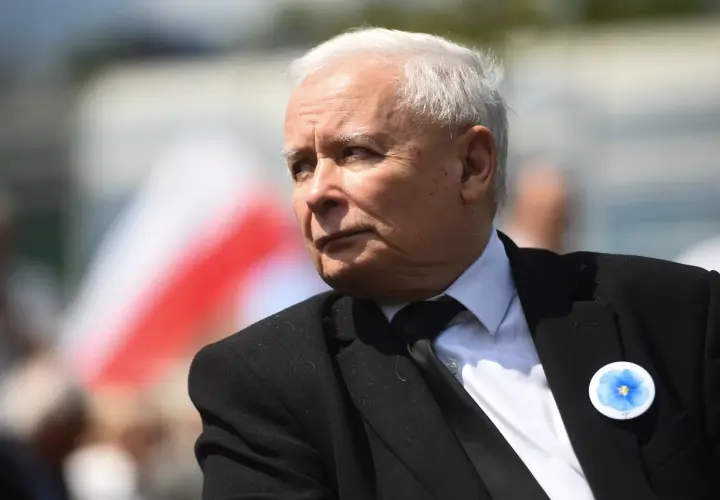 Jarosław Kaczyński w garniturze z przypinką z kwiatkiem. Analiza głosowań pokazuje, kto z posłów Konfederacji najczęściej głosuje ramię w ramię z Prawem i Sprawiedliwością.