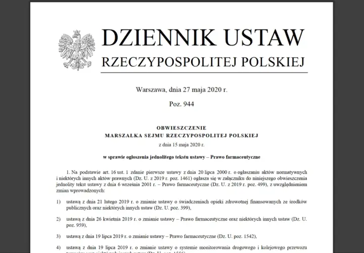Kpa dziennik ustaw – najnowsze zmiany i pełny tekst ustawy