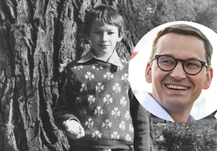 Mateusz Morawiecki jako dziecko i jako dorosły mężczyzna.
