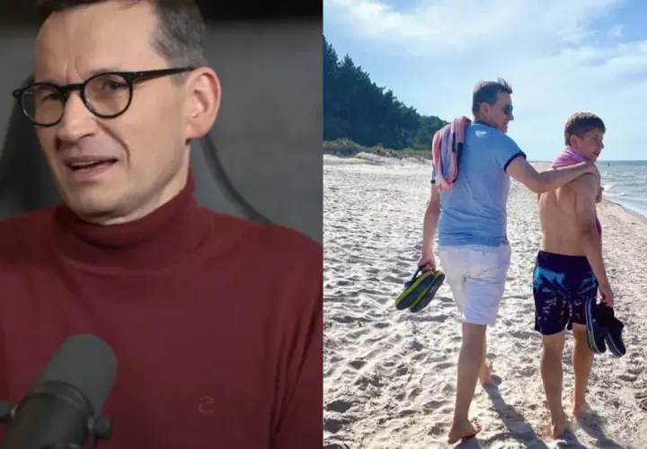 Mateusz Morawiecki w golfie i na plaży z synem.