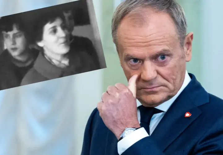 Młody Donald Tusk z siostrą na starym zdjęciu. Obok polityk w garniturze, czy Tusk ma siostrę?