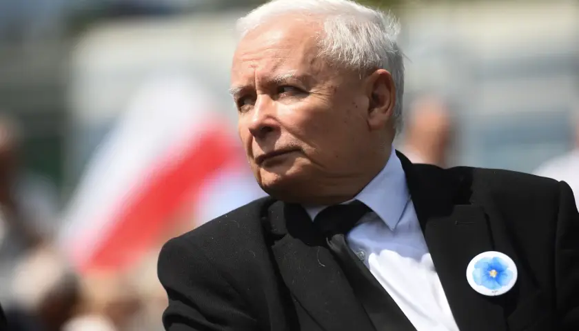 Jarosław Kaczyński w garniturze z przypinką z kwiatkiem. Analiza głosowań pokazuje, kto z posłów Konfederacji najczęściej głosuje ramię w ramię z Prawem i Sprawiedliwością.