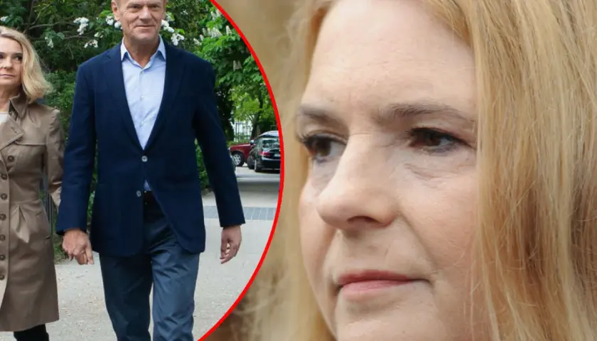 Małgorzata Tusk i Donald Tusk idący obok siebie.