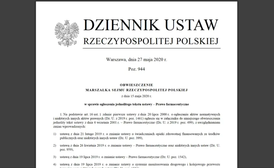 Kpa dziennik ustaw – najnowsze zmiany i pełny tekst ustawy