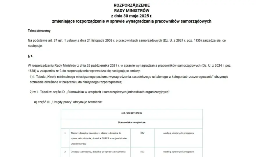 Ustawa o wynagradzaniu pracownikach samorządowych - kluczowe przepisy i zmiany