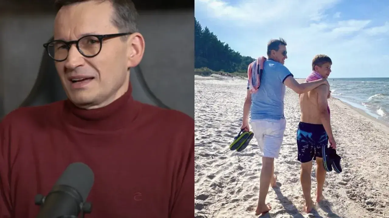 Mateusz Morawiecki w golfie i na plaży z synem.