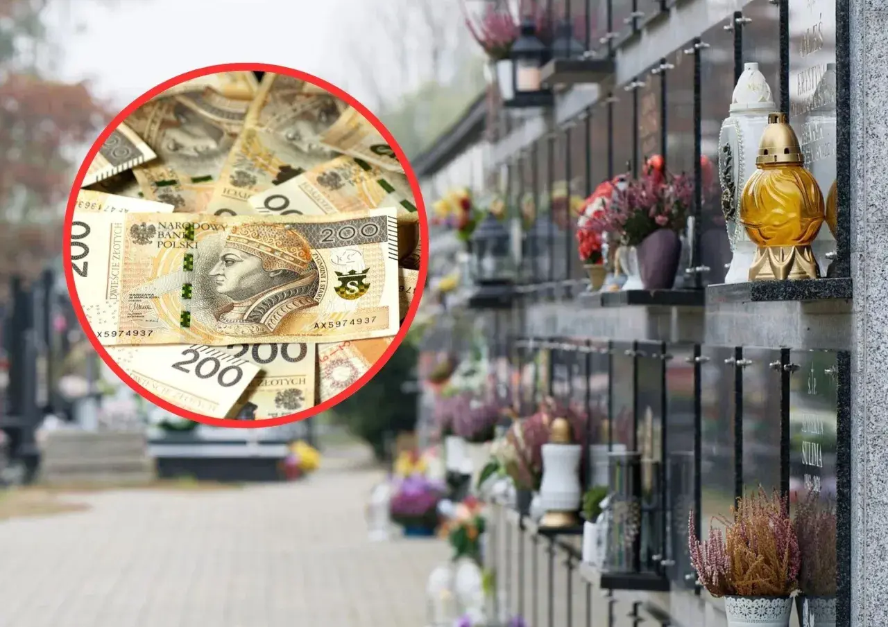 Pieniądze na nagrobkach i pytanie, dlaczego zasiłek pogrzebowy wzrośnie do 7 tysięcy złotych dopiero od 2026 roku.