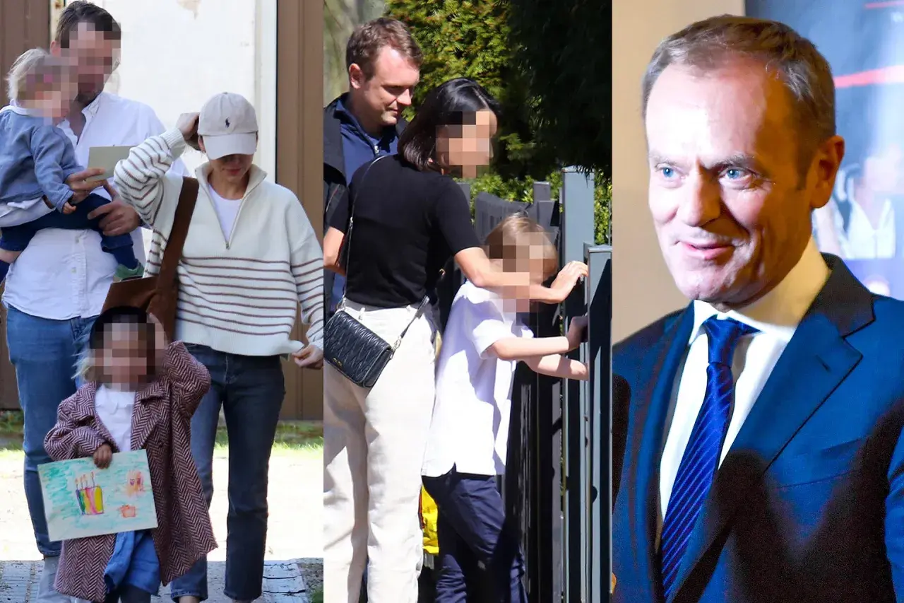 Trzy panele: rodzina z dziećmi na zewnątrz, mężczyzna w garniturze.
