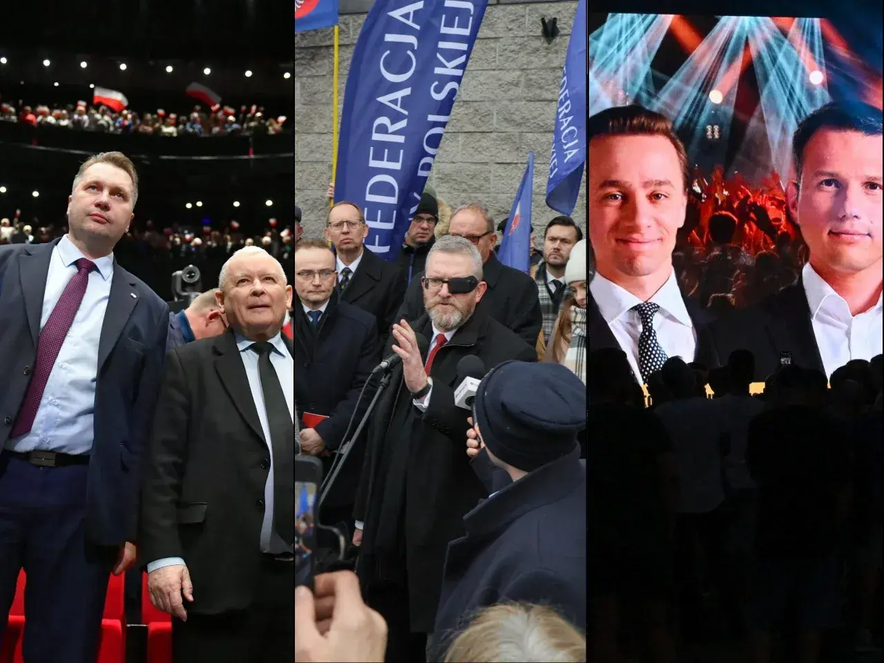 Prawda o rzekomym "pakcie o nieagresji" między Konfederacją a prezydentem Nawrockim. Politycy na wiecach i ekranach.