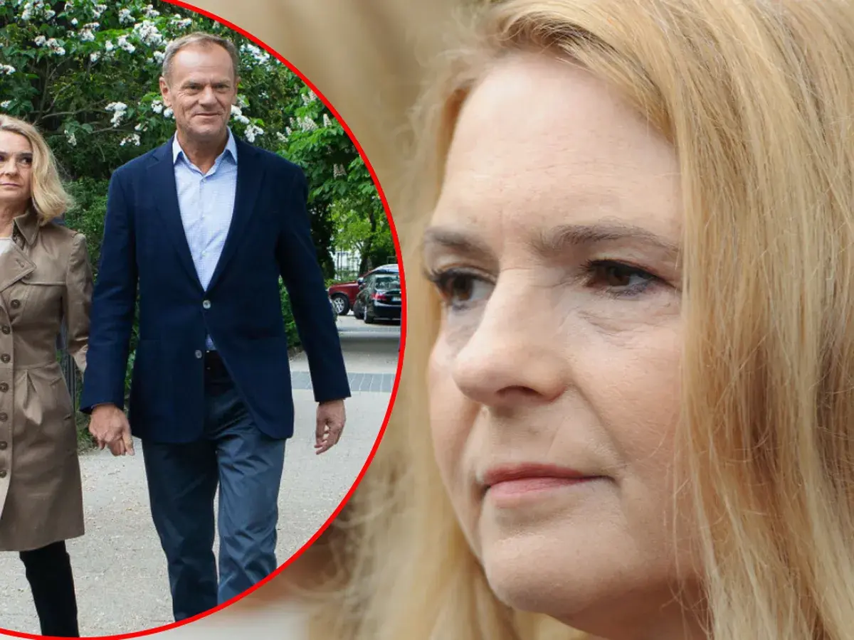 Małgorzata Tusk i Donald Tusk idący obok siebie.