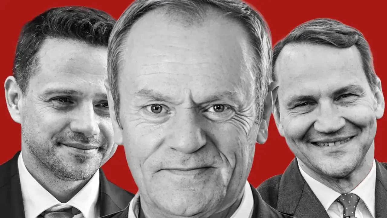 Trzej politycy KO na czerwonym tle. Dlaczego fani polityki plotkują o nowym kandydacie KO na prezydenta zamiast Trzaskowskiego?