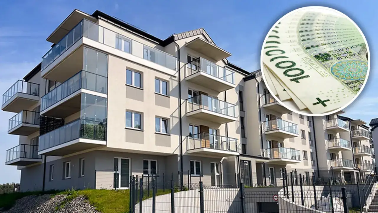 Nowe bloki mieszkalne i stos banknotów 100 zł. Dlaczego wspólnoty mieszkaniowe będą mogły podnosić czynsz za najem krótkoterminowy?