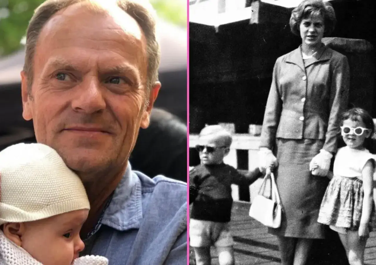 Donald Tusk z dziećmi: zdjęcie polityka z niemowlęciem i archiwalna fotografia jego rodziny.
